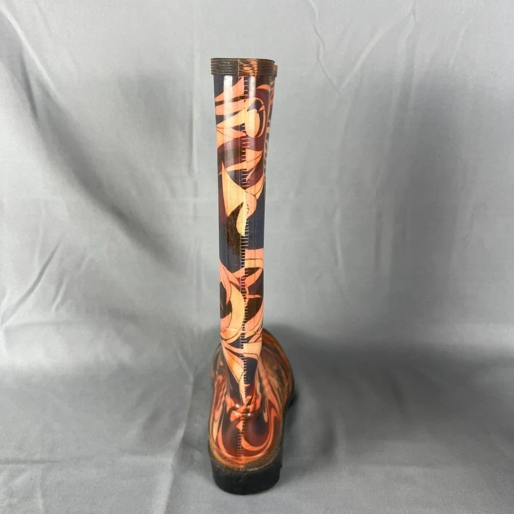 Cougar Womens 5 Multicolor Swirling Abstract Print Waterproof Tall Rain Boots